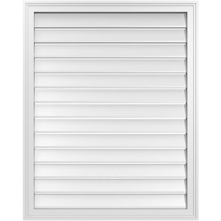 Ekena Millwork Vertical Surface Mount PVC Gable Vent: Functional, w/ 2"W x 1-1/2"P Brickmould Frame, 32"W x 40"H GVPVE32X4002SF